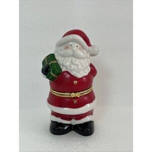 Santa‎ Claus Porcelain Trinket Box, Use To Store Trinkets or Gift Giving
